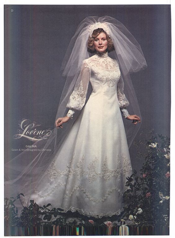 Bilde av en vintage brudekjole fra 70 tallet